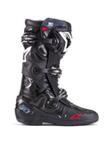 Alpinestars Tech 10 Enduro Boots, Motocross Off-Road Boots, Black with White and Red Accents, Triple Buckle Closure System, Protective TPU Shin Guard and Heel Plate, Rugged Enduro Sole, Iconic Star Logo, Premium Racing Protection