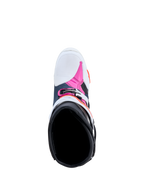 Alpinestars Tech-10 Supervented Motocross Boots in Dark Blue, White, and Fuchsia, top-down view of interior.