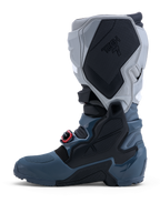 Alpinestars Tech 7 Enduro Drystar Boots, waterproof gray off-road motorcycle boots with red buckle accents.