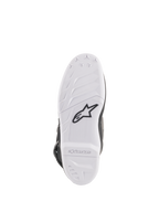 Alpinestars Women Stella Tech 3 Boots, Sole View, White rubber compound with black Astar logo, textured grip patterns and embossed branding, durable and replaceable motocross boot sole