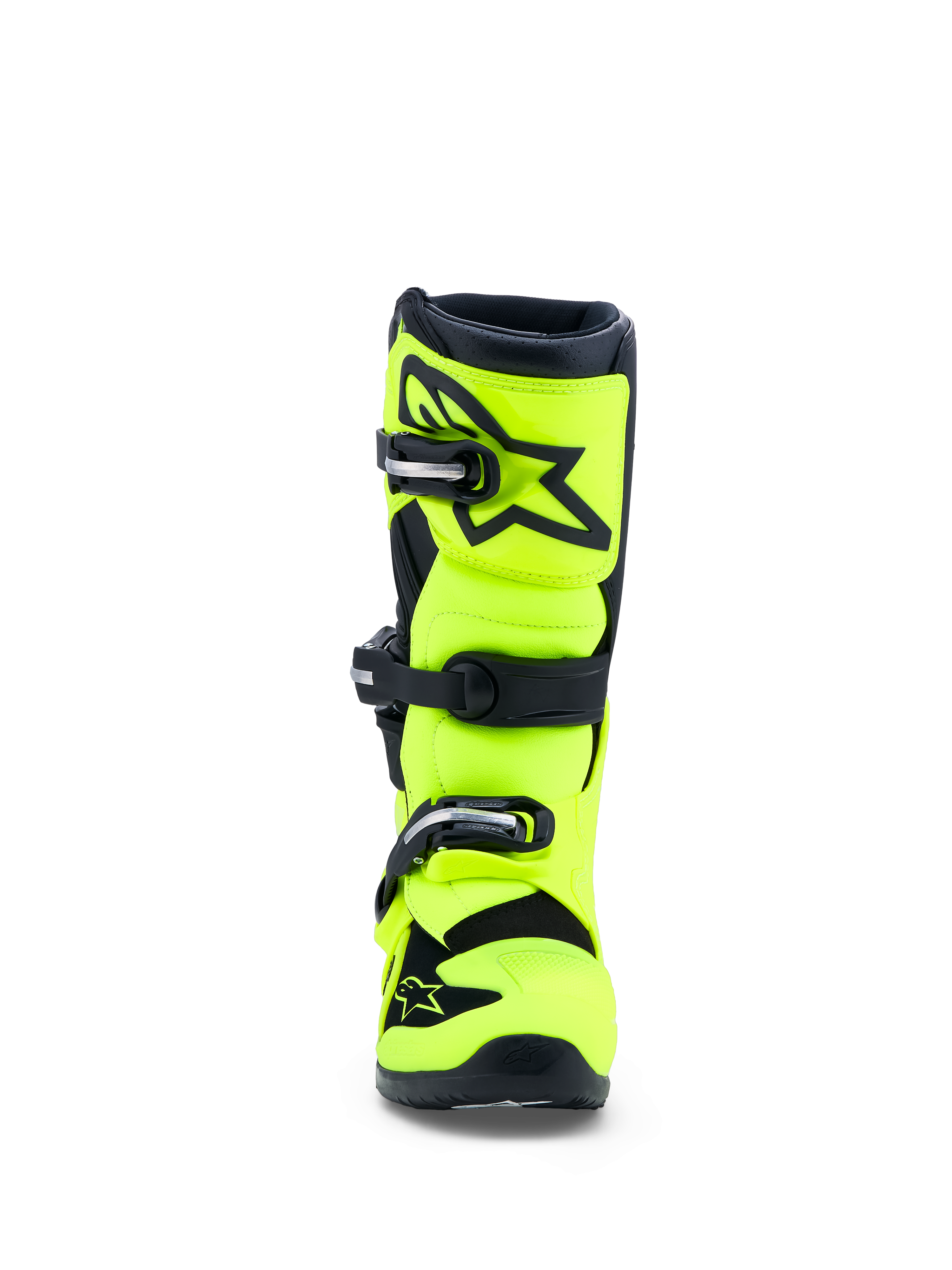 Alpinestars Youth Tech 7S Boots, Yellow Fluo and Black, CE certified motocross boots with TPU shin protection.
