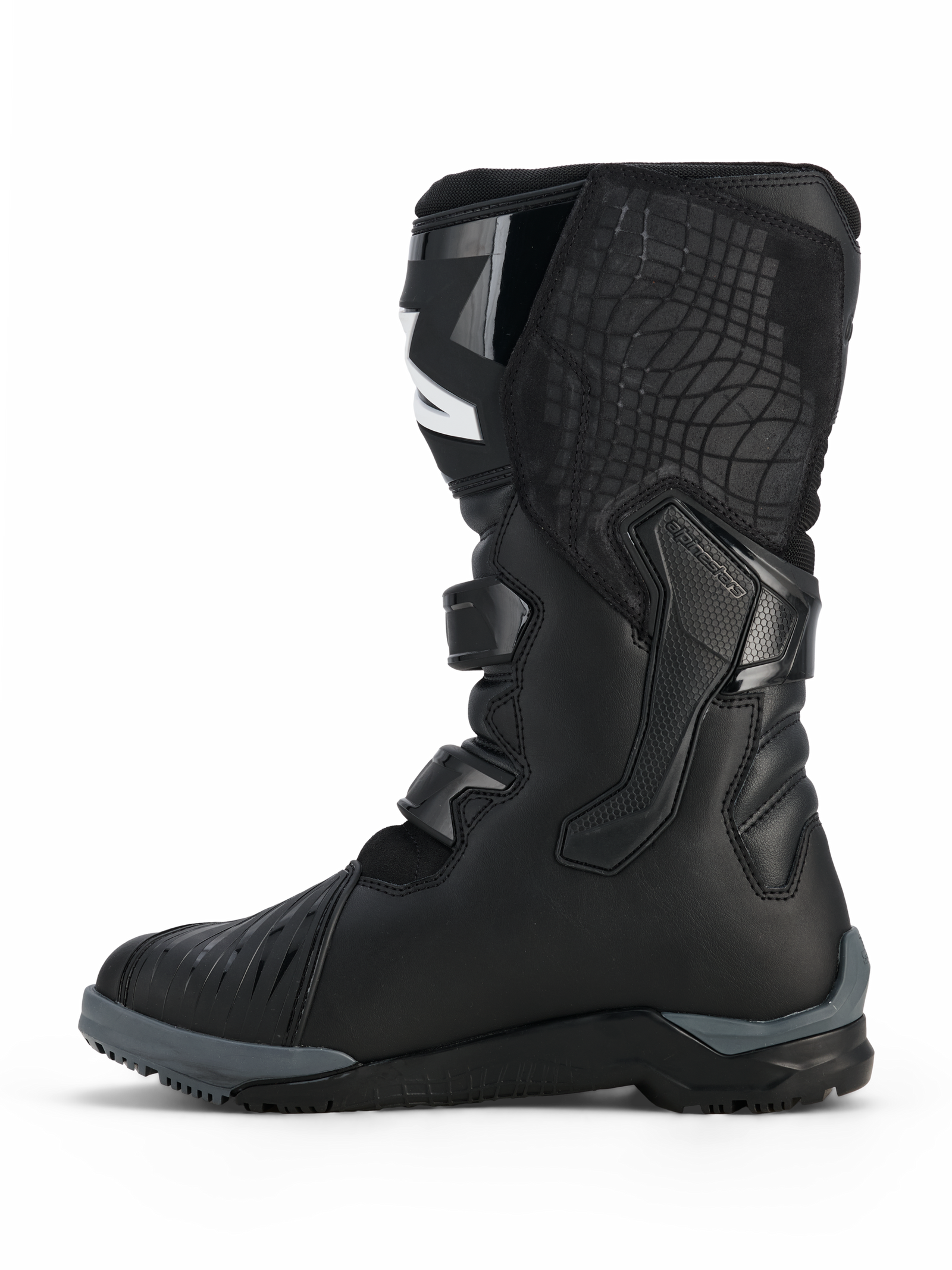 Alpinestars Corozal V2 Adventure Drystar® Boots, Motorcycle Adventure Boots, Black, side profile view featuring multi-material construction with buckle closures and a rugged all-terrain sole