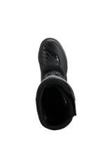 Alpinestars Corozal V2 Adventure Drystar® Boots, Black, top-down view showing the padded interior and textured shift pad on the toe, rugged adventure motorcycle boots