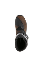 Alpinestars Belize Drystar® Boots, Oiled Brown and Black, top-down view showing the interior lining and textured shift pad, leather adventure touring motorcycle boots