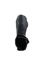 Alpinestars SP-X BOA® Boots, Black, top-down view looking into the ankle opening, featuring Rideknit® mesh and the side-mounted BOA® Fit System, sleek mid-height sport motorcycle boot