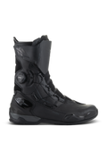 Alpinestars SP-X BOA Drystar Boots, Motorcycle Touring Boots, Black and Dark Gray, side profile showing BOA Speed Lace System and Drystar branding, mid-length waterproof design with mesh and TPU reinforcements