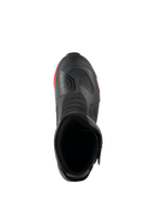 Alpinestars RT-7 Drystar® Boots, Motorcycle Touring Boots, Black and Red, top-down view showing the boot opening, interior, and textured shift pad on the toe