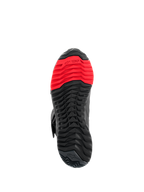 Alpinestars RT-7 Drystar® Boots, Sole View, Rugged black and red lugged tread pattern, featuring the TPF Transversal Protection Frame logo on the forefoot, designed for riding and walking comfort