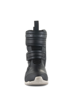 Alpinestars Stella RT-7 Touring Drystar® Boots, Women's Motorcycle Touring Boots, Black, front-facing view featuring double Velcro strap closures, embossed Alpinestars branding, technical microfiber upper, and light-colored lugged outsole