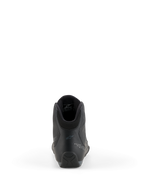 Alpinestars Celer Shoes, motorcycle riding shoes, Black and Dark Gray, rear view highlighting the reinforced heel, ankle collar, and subtle branding, technical microfiber construction for sport and racing riders