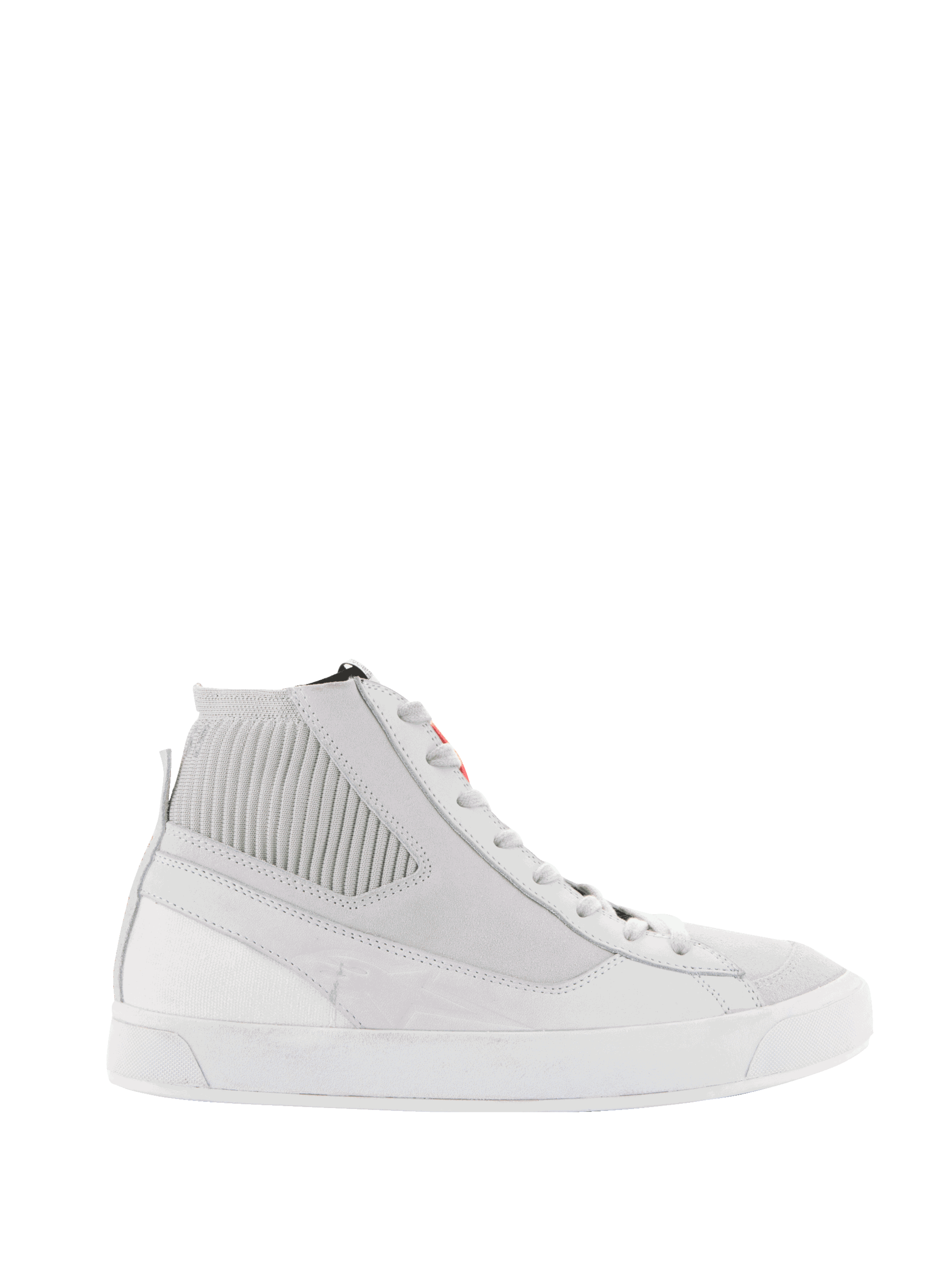 Alpinestars Stated Shoes, men's urban motorcycle shoes in white and cool gray, with nubuck upper and vulcanized sole.