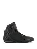 Alpinestars Faster-3 Drystar Riding Shoes, Black and Cool Gray Motorcycle Sneakers, High-top design with lace closure and Velcro strap, waterproof microfiber chassis, sporty road riding footwear