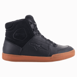 Alpinestars Chrome Drystar® Shoes, Urban Motorcycle Riding Shoes, Black with gum sole, leather and suede upper, high-top street-styled design with embossed star logo and urban sole