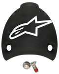 Alpinestars SMX Plus Replaceable Heel Cap, Motorcycle Boot Spare Part, Black and White, featuring white Astars logo and two mounting screws, durable plastic construction for boot maintenance
