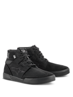 Alpinestars Primer Riding Shoes, Black Black, high-top motorcycle riding footwear, casual urban design with mixed textile and suede construction, featuring tonal Astars logo on the side, designed for protection and off-bike comfort