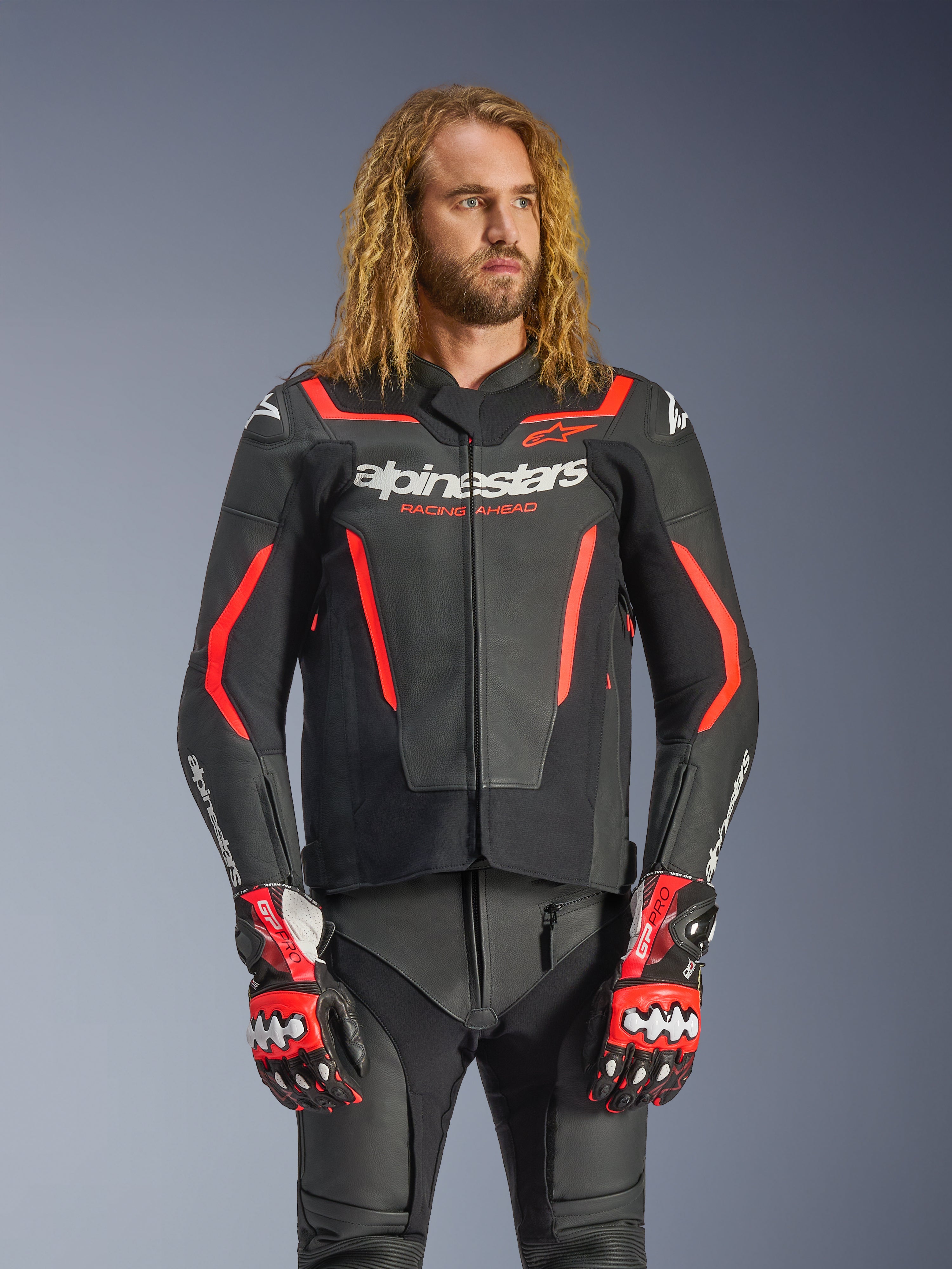 GP Force V2 - Red Motorcycle Jacket | Alpinestars®