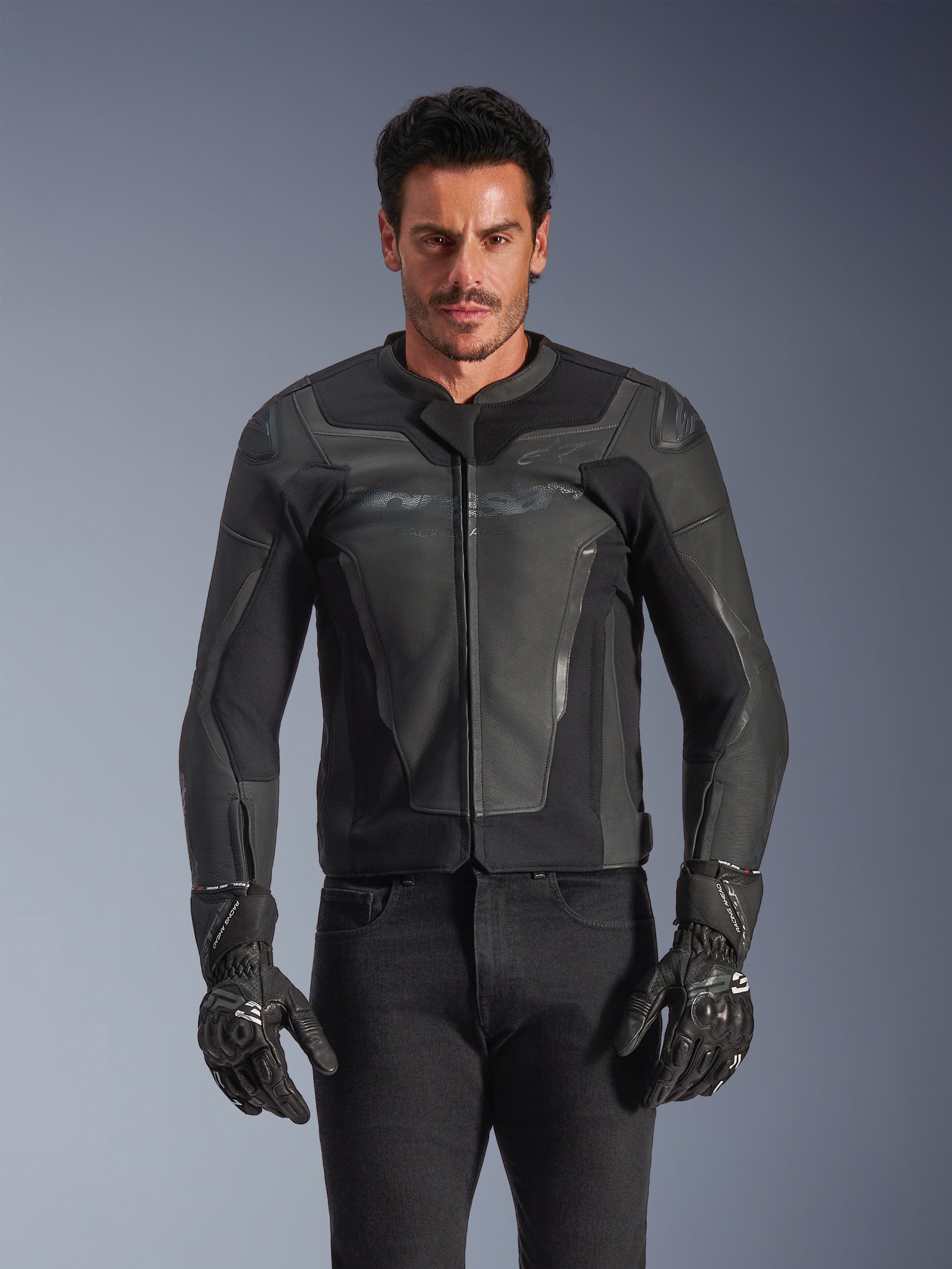 GP Force V2 - Black Motorcycle Jacket | Alpinestars®