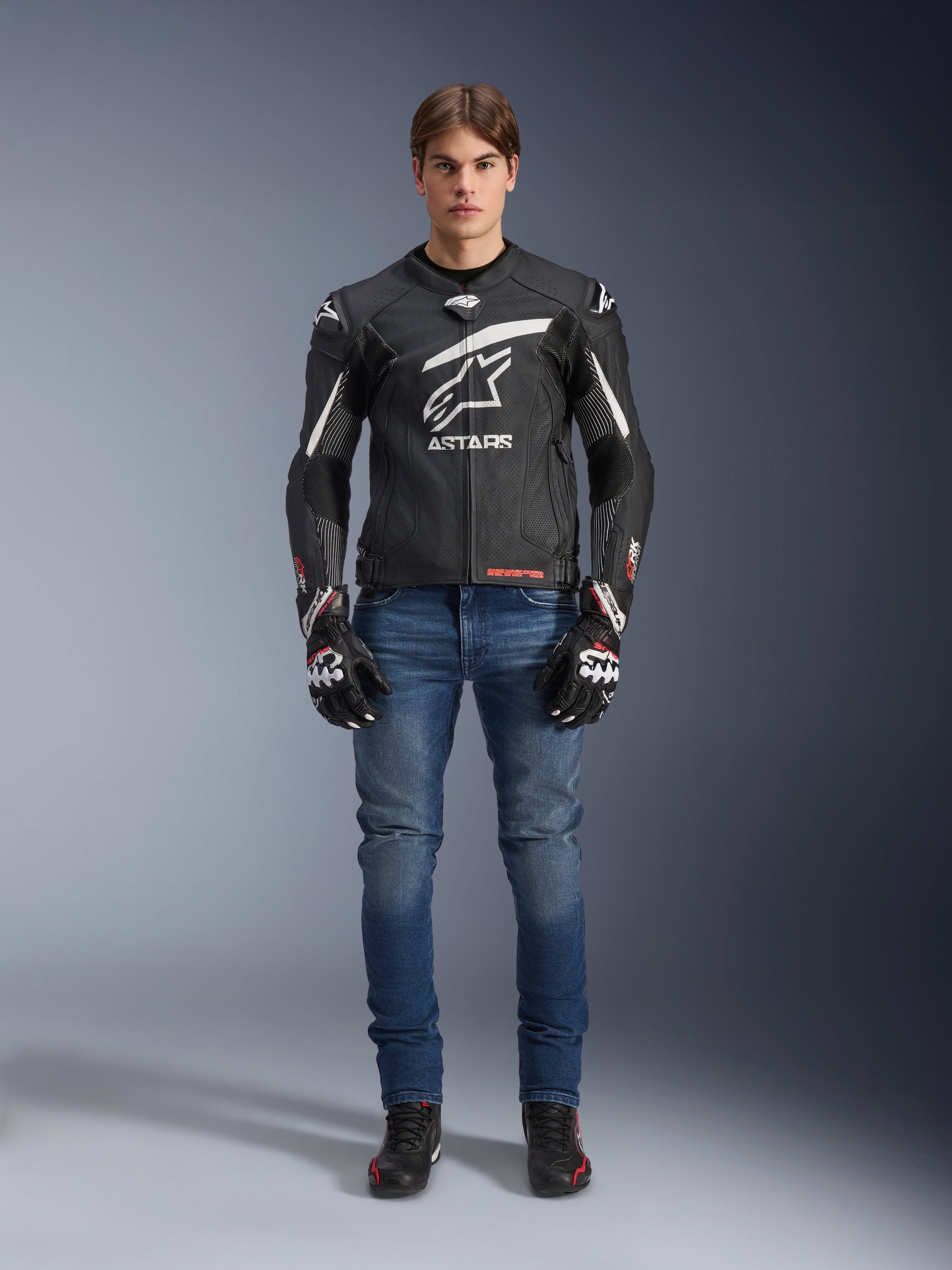 GP Plus R V4 Rideknit Leather Jacket - BLACK RACING/SPORT GP Plus R V4 Rideknit Leather Jacket - BLACK RACING/SPORT