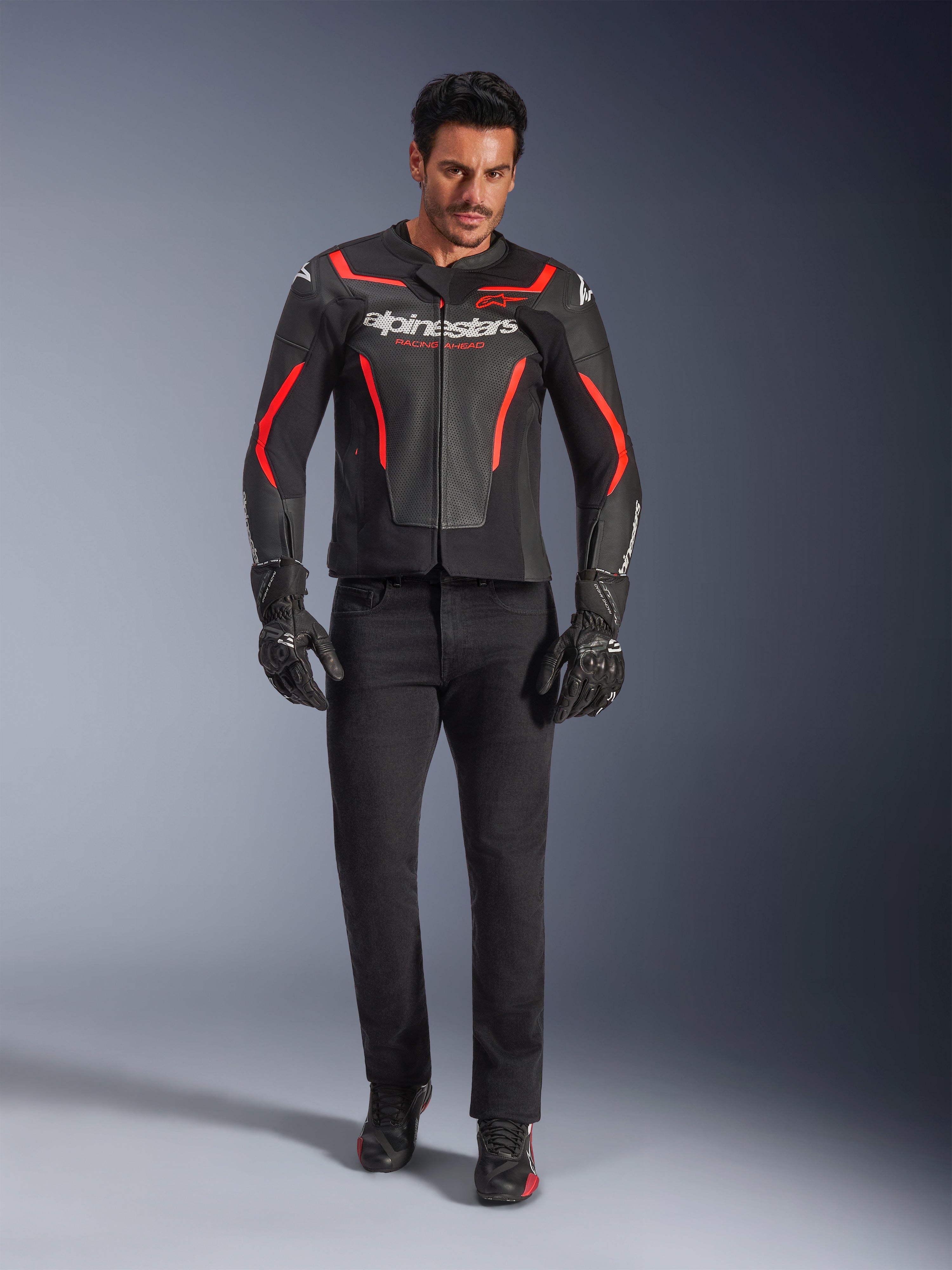 GP Force V2 Air - Black Motorcycle Jacket | Alpinestars®