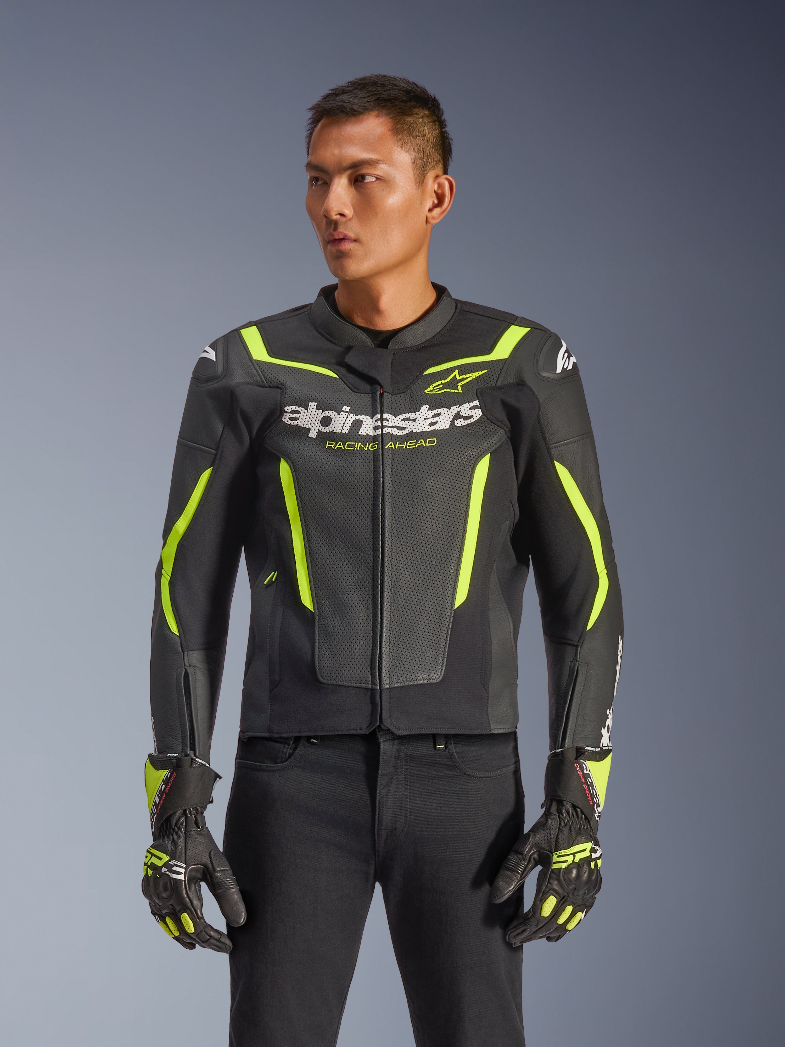 GP Force V2 Air - Black Motorcycle Jacket | Alpinestars®