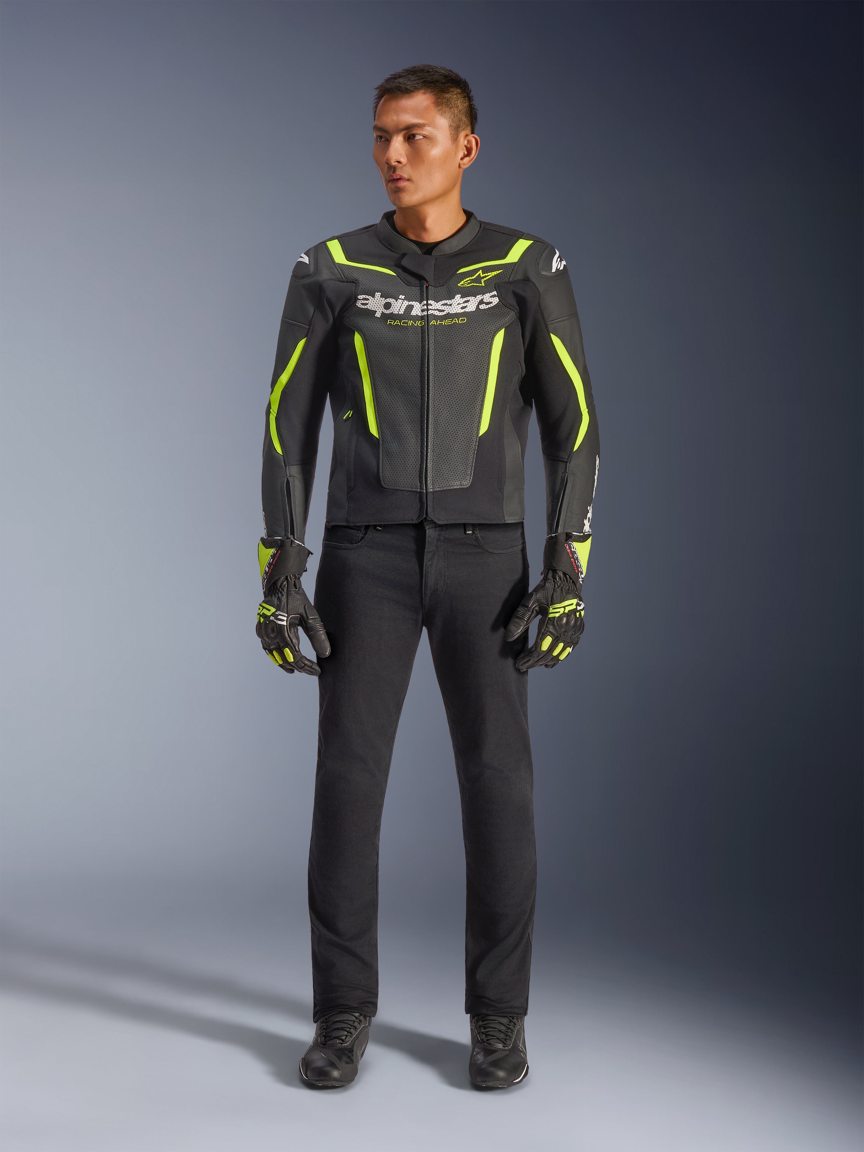GP Force V2 Air - Black Motorcycle Jacket | Alpinestars®