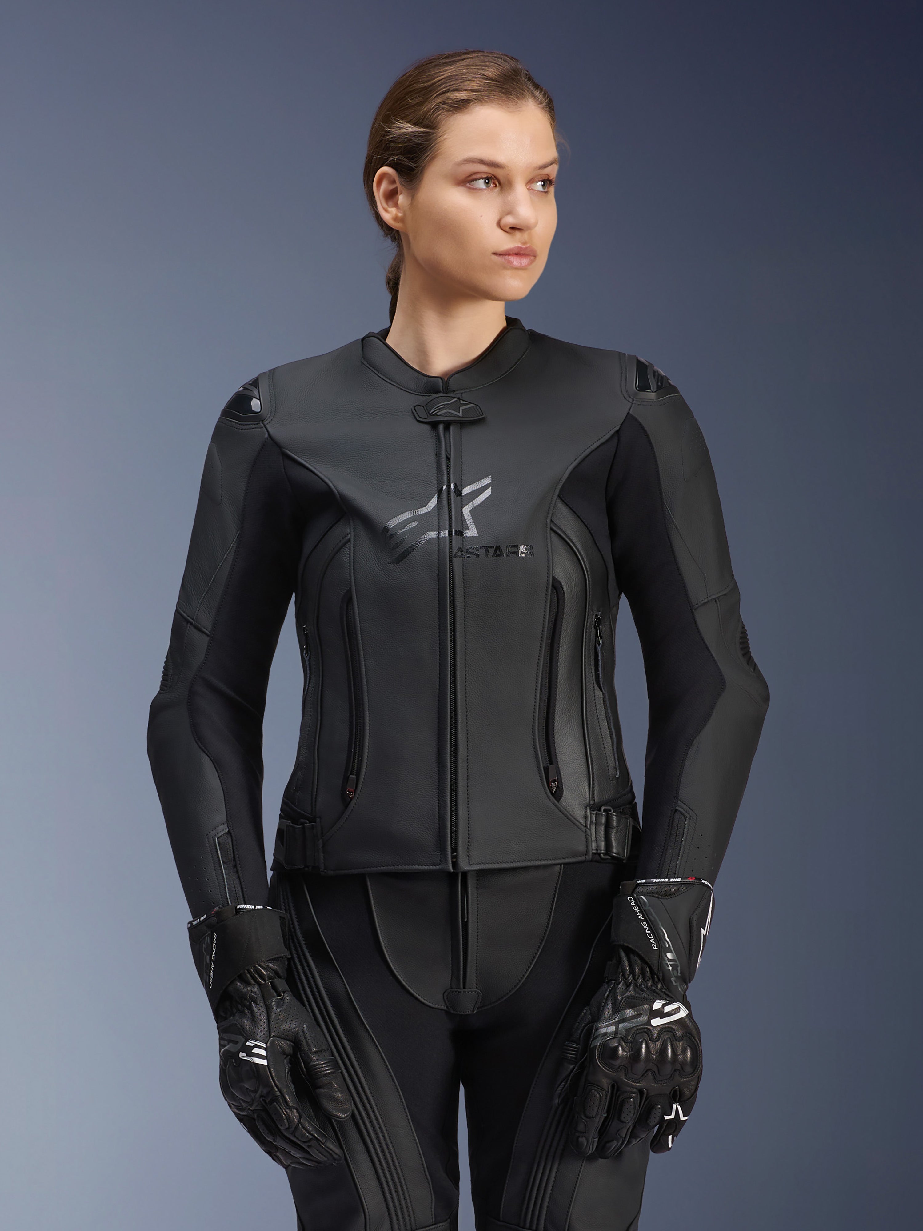 Alpinestars ブラックレザー ツナギ　女性40サイズ2PC Alpinestars ブラックレザー ツナギ 女性40サイズ2PC - メルカリ