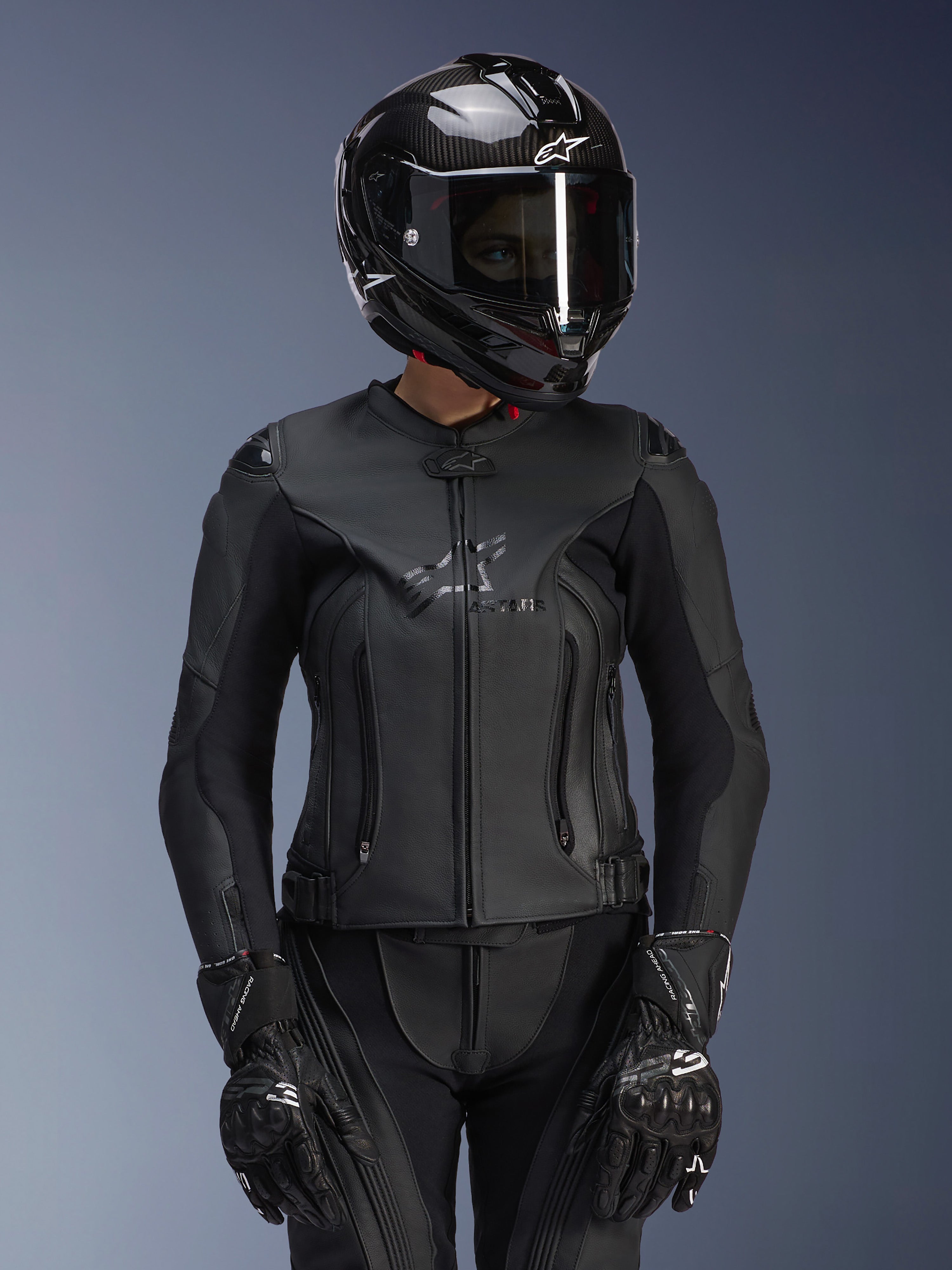 Stella GP Plus V4 - Black Motorcycle Jacket | Alpinestars®