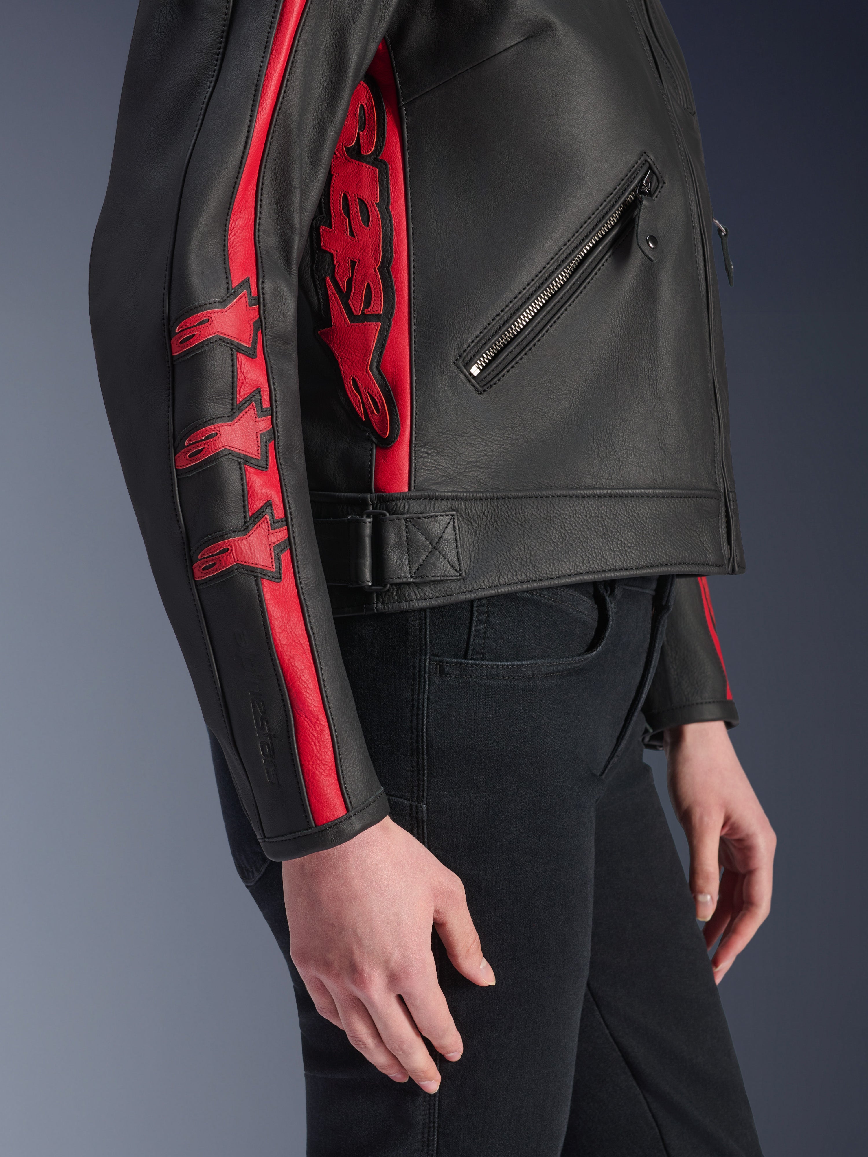 Stella Dyno Leather Jacket - RED CONTEMPORARY Jackets