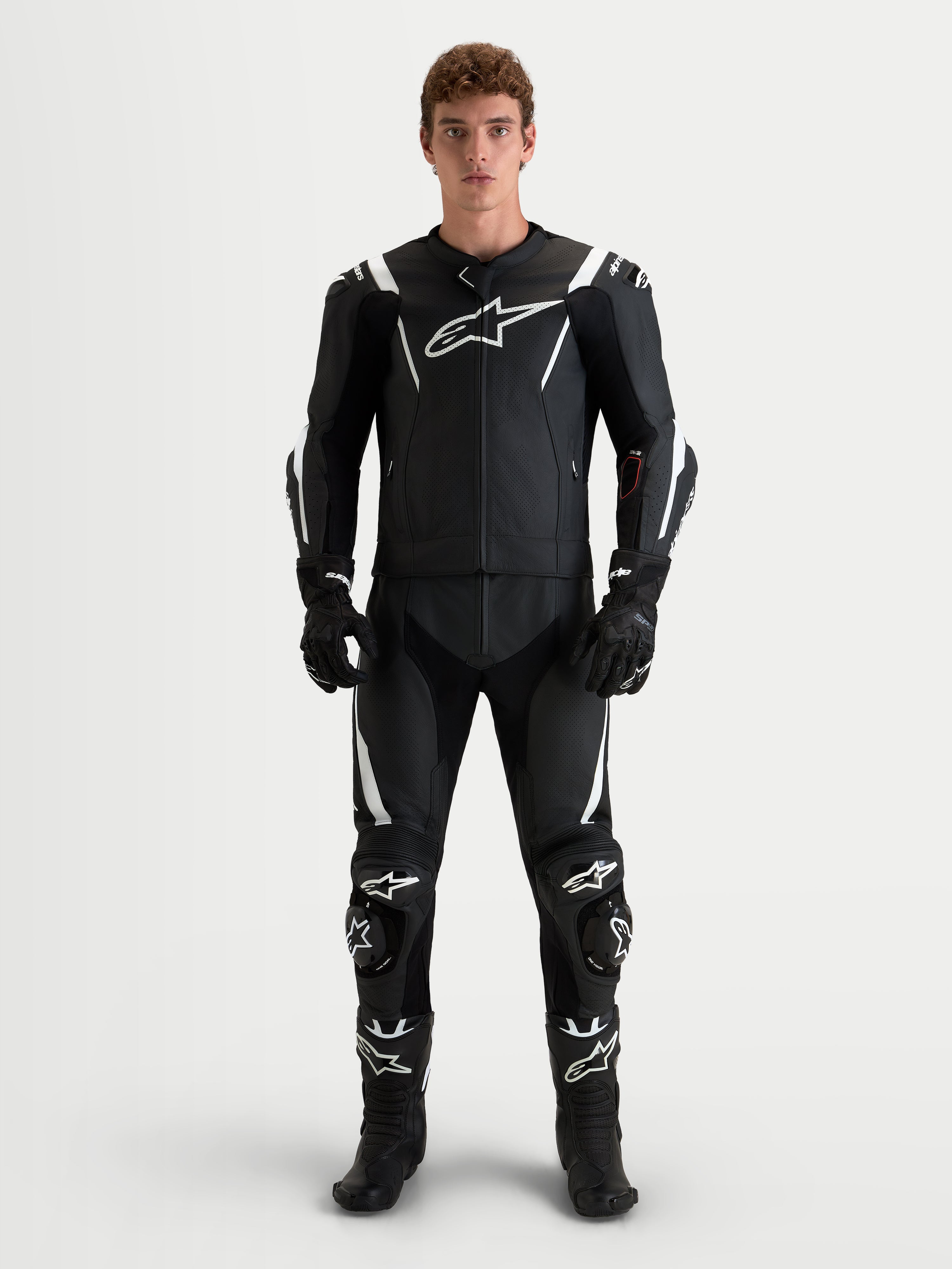 Missile V3 - Black White Motorcycle Suit | Alpinestars®
