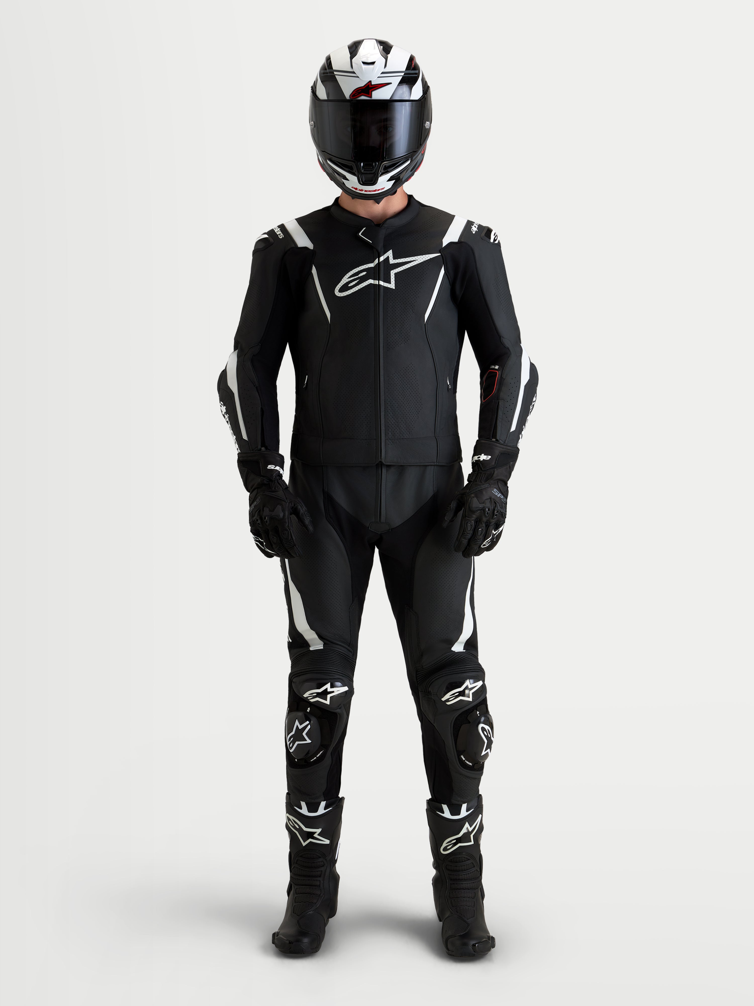Missile V3 - Black White Motorcycle Suit | Alpinestars®
