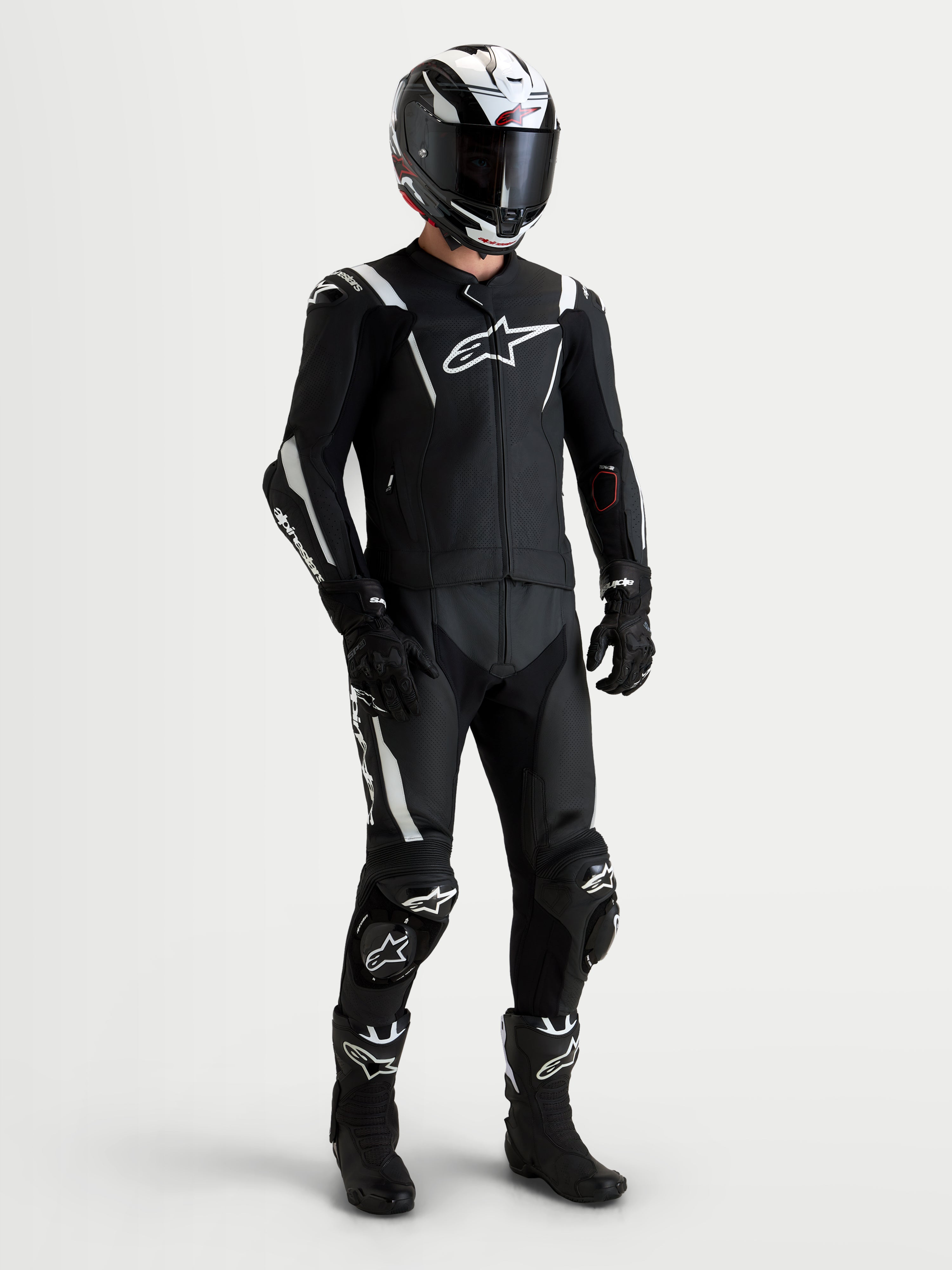 Missile V3 - Black White Motorcycle Suit | Alpinestars®