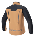 Alpinestars Hyde XT Drystar® XF Jacket, Adventure Motorcycle Jacket, Sand and Black, back view featuring two vertical ventilation zippers, black reinforced shoulders and sleeves, Alpinestars branding on the lower back, technical waterproof touring gear