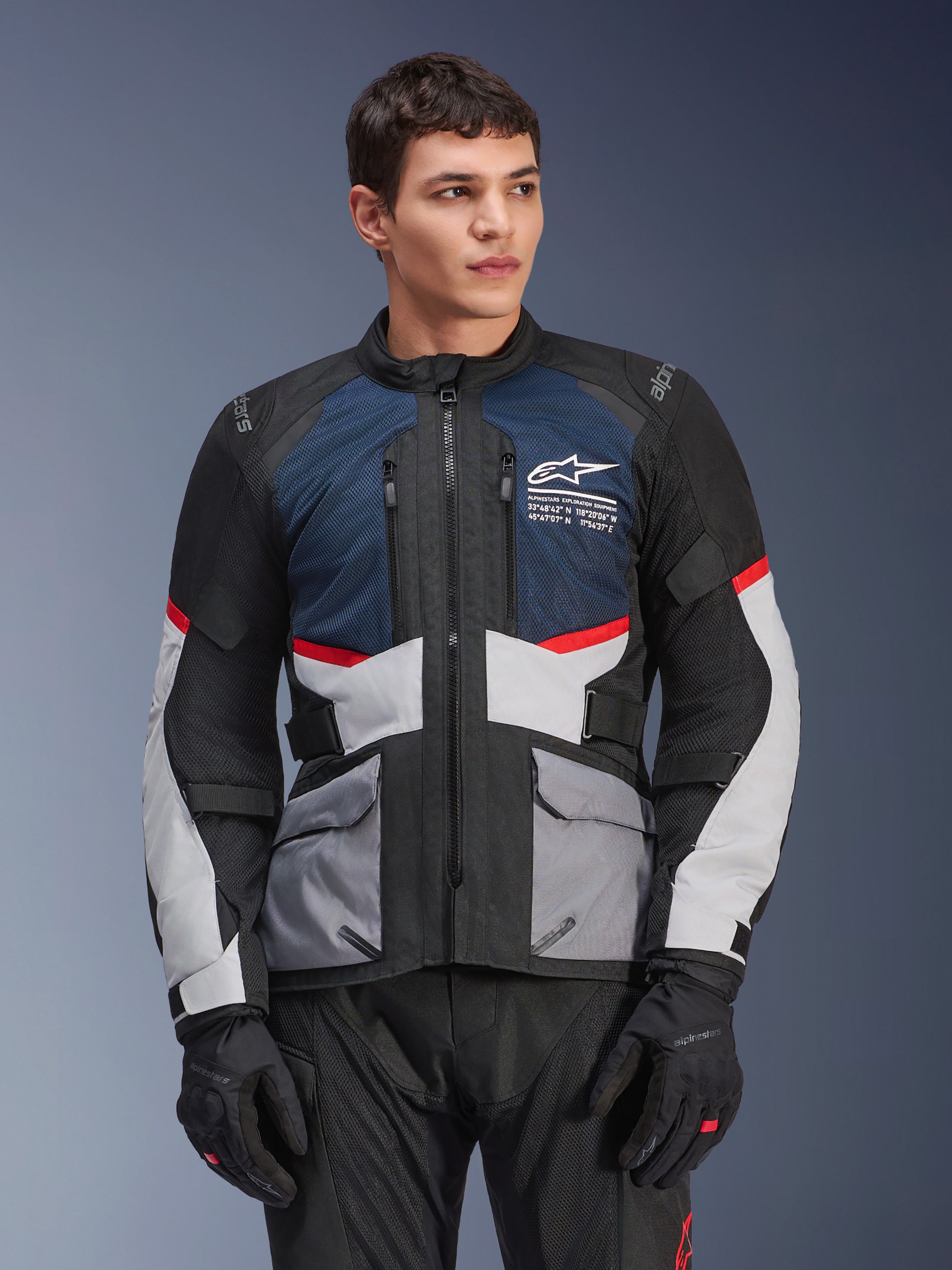Alpinestars バイクジャケット ブラック/ホワイト/ターコイズ Andes Air Drystar® - Blue Motorcycle Jacket | Alpinestars®