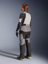 Alpinestars Stella Andes V4 Drystar Jacket, Women's gray/black waterproof adventure jacket with coral accents, rear view.