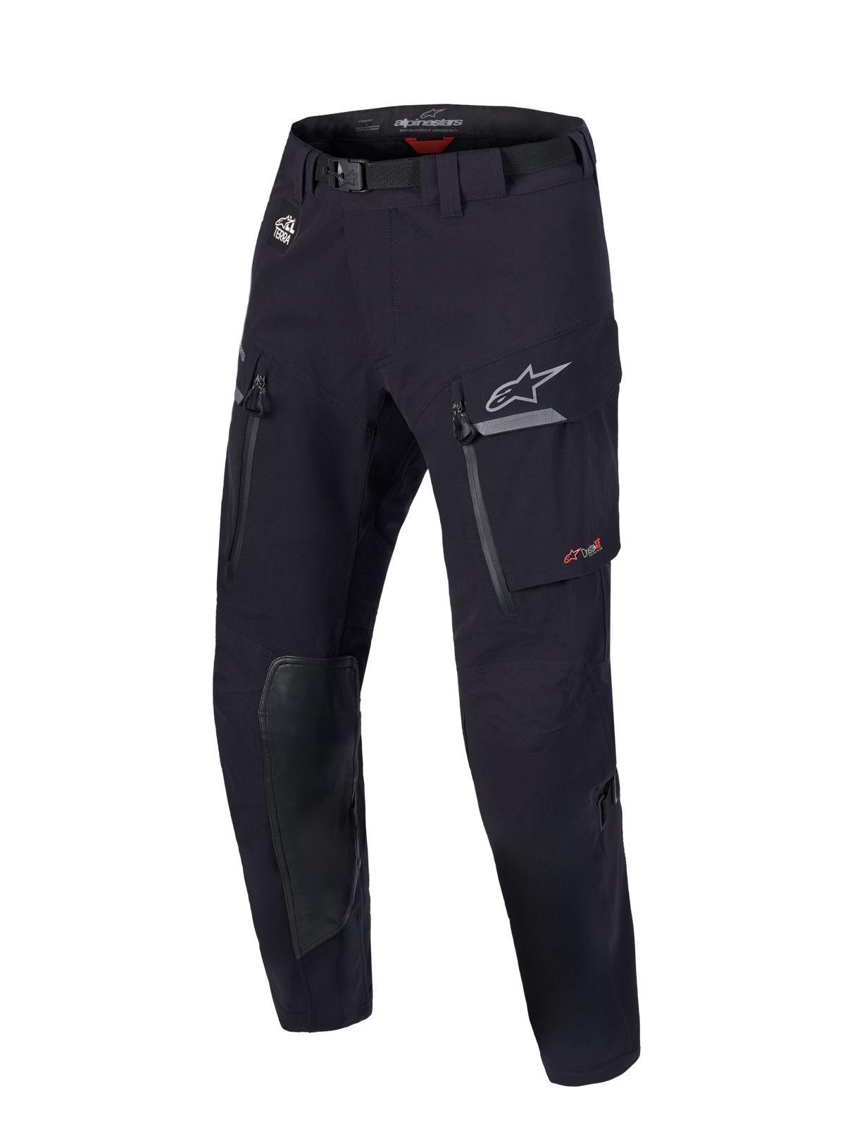 Alpinestars Maxdura Drystar XF Laminated Pants, Black and Dark Gray adventure motorcycle pants, CE Certified AA with waterproof shell and cargo pockets