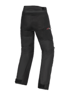 Alpinestars Andes V4 Drystar® Pants - Short, Motorcycle Pants, Black, rear view featuring reinforced seat and leg panels, red Drystar logo on the hip, adjustable waist and ankle straps, durable textile construction for adventure touring