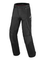 Alpinestars Andes V4 Drystar® Pants - Long, Black motorcycle adventure-touring pants, featuring large cargo pockets, reinforced knee panels, zippered ventilation on thighs, and a white Alpinestars logo on the left thigh.