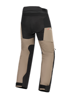 Alpinestars Andes V4 Drystar® Pants, Adventure Motorcycle Pants, Walnut and Black, rear view featuring reinforced seat and inner leg panels, red Drystar logo, and adjustable ankle cuffs.