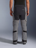 Alpinestars Andes Pro Drystar® XF Pants, Back View, Dark Gray and Black, adventure motorcycle pants featuring black reinforced panels on the seat, rear Alpinestars logo, and adjustable straps behind the knees and at the ankles for a secure fit.