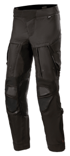 Alpinestars Halo Drystar® Pants, Black Adventure Touring Motorcycle Pants, featuring large thigh ventilation panels, reinforced knee protection, zippered pockets, and durable textile construction for multi-season use