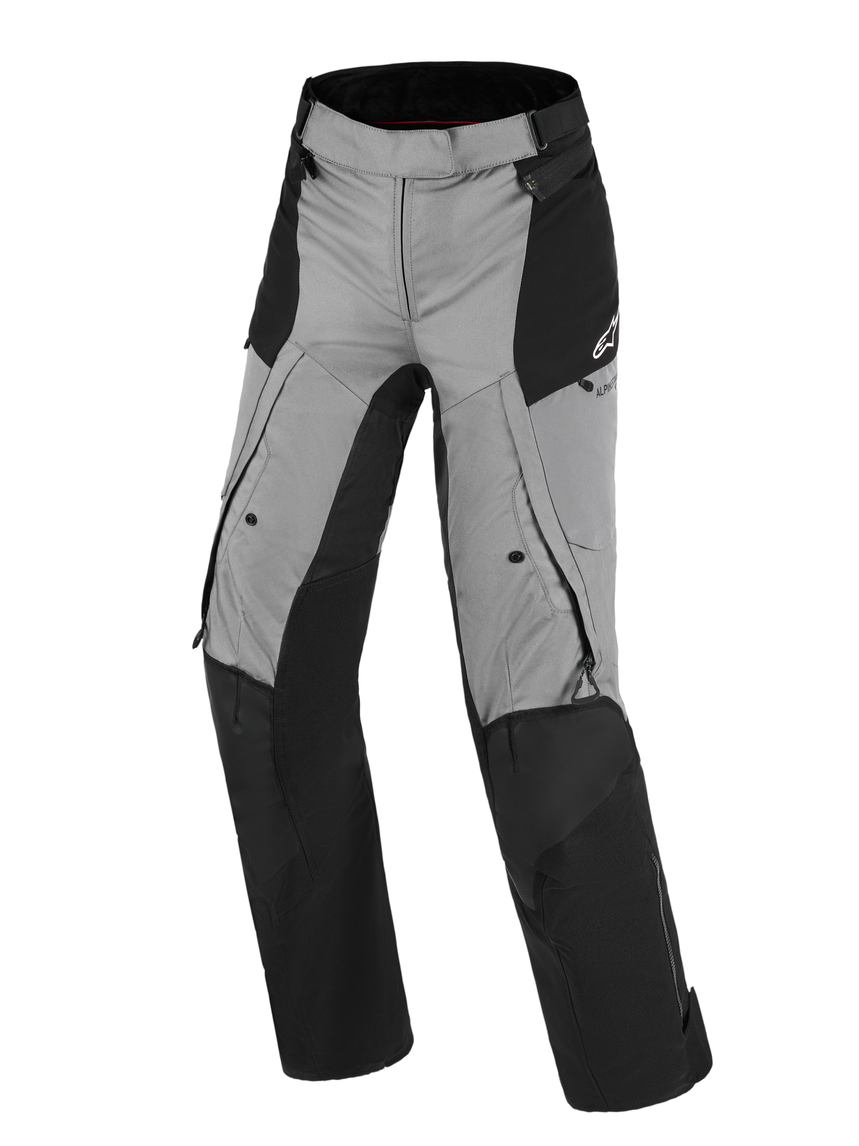 Alpinestars Stella Andes V4 Drystar® Pants, Women's Motorcycle Pants, Black and Dark Gray, adventure touring design with waterproof textile, reinforced knee and seat areas, zippered vents and pockets, Alpinestars logo on hip