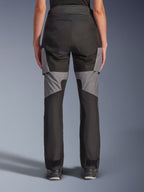Alpinestars Stella Andes V4 Drystar® Pants, Women's Motorcycle Pants, Black and Dark Gray, rear view featuring durable textile construction, gray panels on the thighs and lower legs, designed for adventure and road riding.