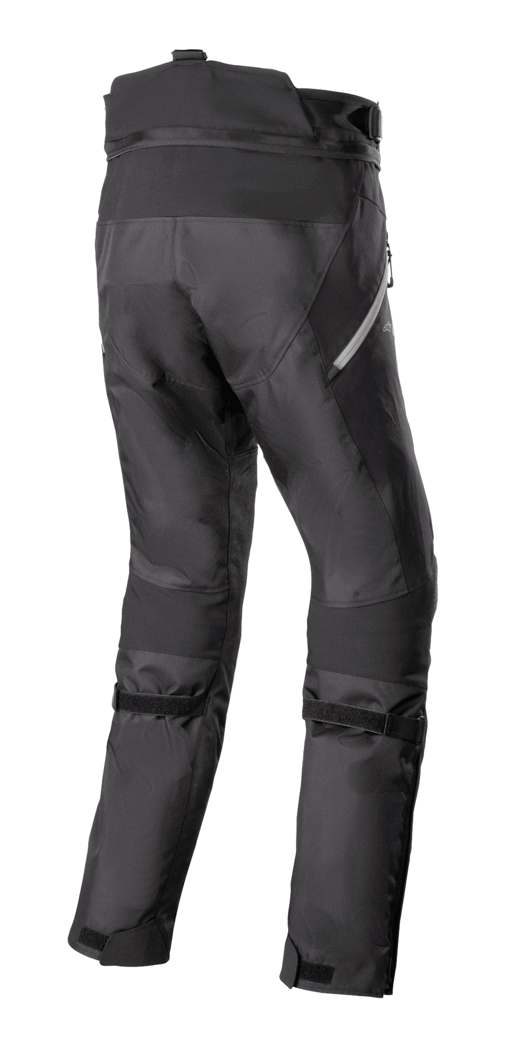 Alpinestars Stella Bogotá Pro Drystar 4 Seasons Pants, Women's Adventure Motorcycle Pants, Black, rear view showing technical textile construction, adjustable calf straps, and reflective detailing on the side.