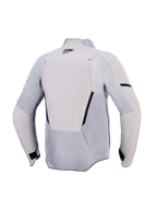 Alpinestars Aeroshell Airflow Jacket, Motorcycle Jacket, Mid Gray Anthracite, back view featuring mesh ventilation panels and laser perforations, lightweight stretch textile with sport-cut design for warm weather performance