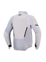 Alpinestars Aeroshell Airflow Jacket, Motorcycle Jacket, Mid Gray Anthracite, back view featuring mesh ventilation panels and laser perforations, lightweight stretch textile with sport-cut design for warm weather performance
