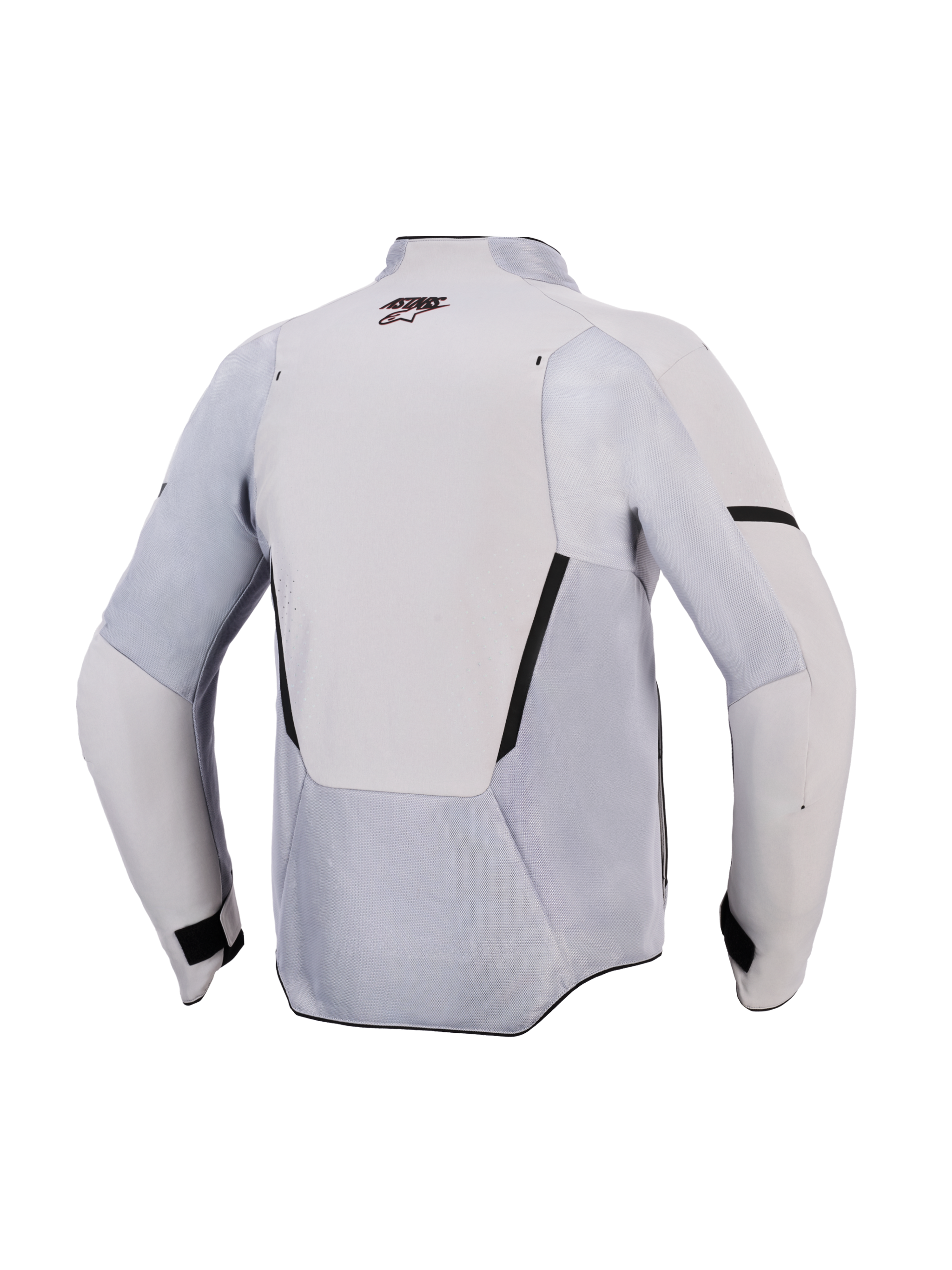 Alpinestars Aeroshell Airflow Jacket, Motorcycle Jacket, Mid Gray Anthracite, back view featuring mesh ventilation panels and laser perforations, lightweight stretch textile with sport-cut design for warm weather performance