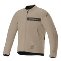 Alpinestars Aeron Jacket, Urban Motorcycle Riding Jacket, Tan and Black, minimalist textile construction with chest stripe branding, front zipper, and adjustable cuffs
