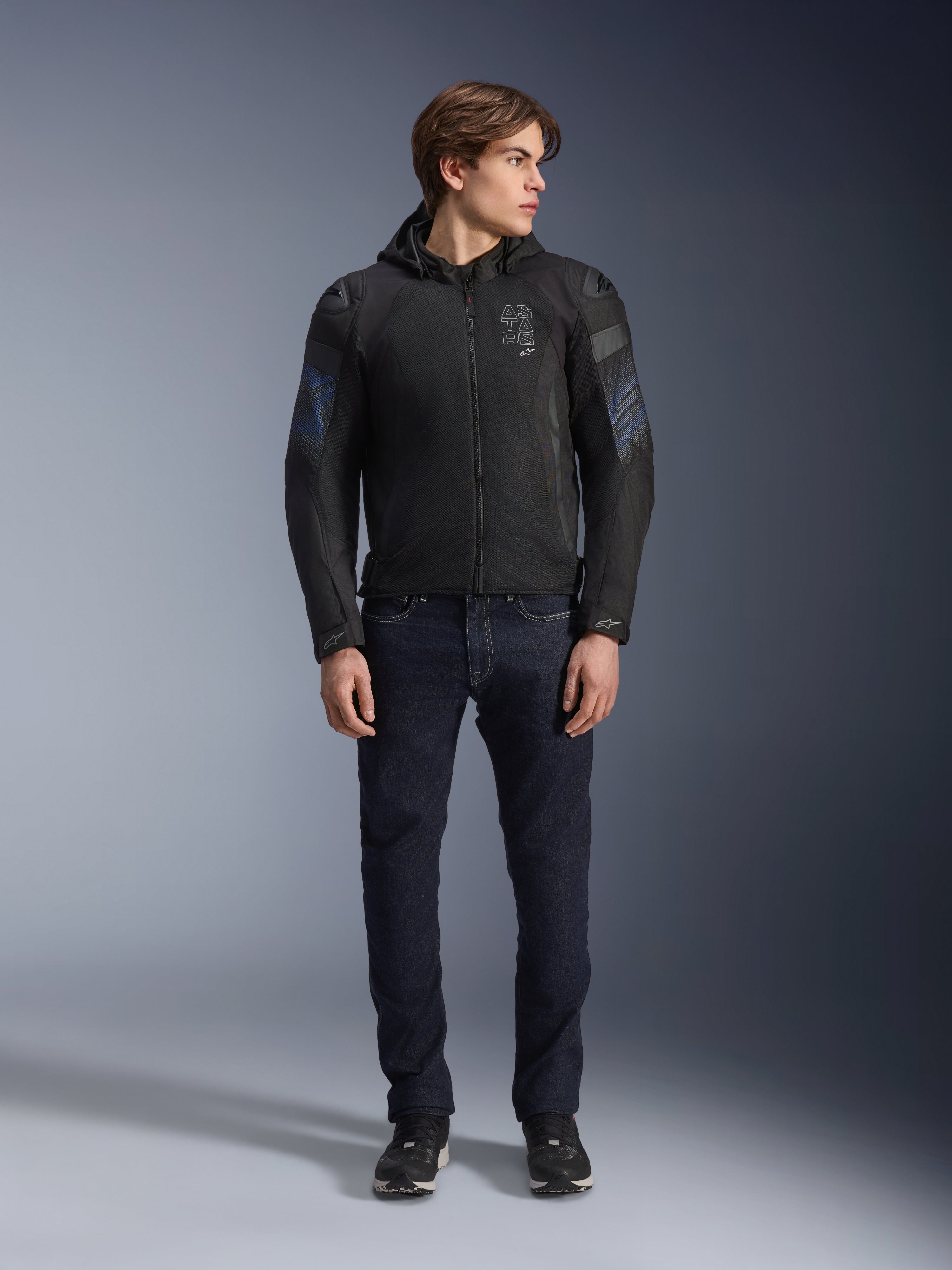 albino and preto ナイロン プルオーバー M Zaca Air Venom Waterproof - Blue Motorcycle Jacket | Alpinestars®