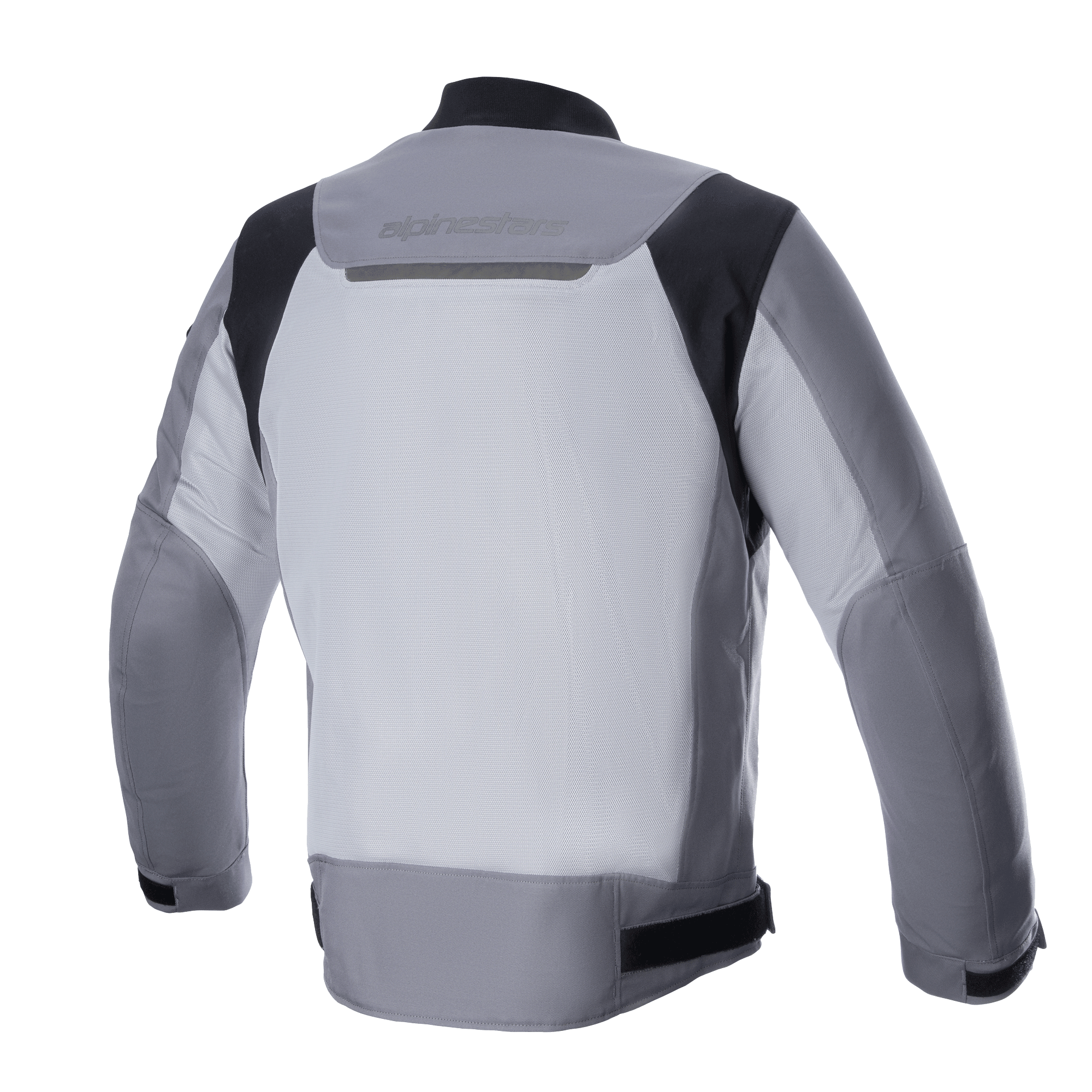 Alpinestars Luc V2 Air Jacket, textile motorcycle jacket, Dark Gray Mid Gray, back view featuring large ventilated mesh panel, black shoulder accents, and reflective branding on the upper back