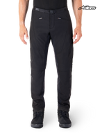 Alpinestars Alden Pants, men's urban contemporary motorcycle textile pants, Black, worn by a model, featuring stretch softshell construction and CE certified protection